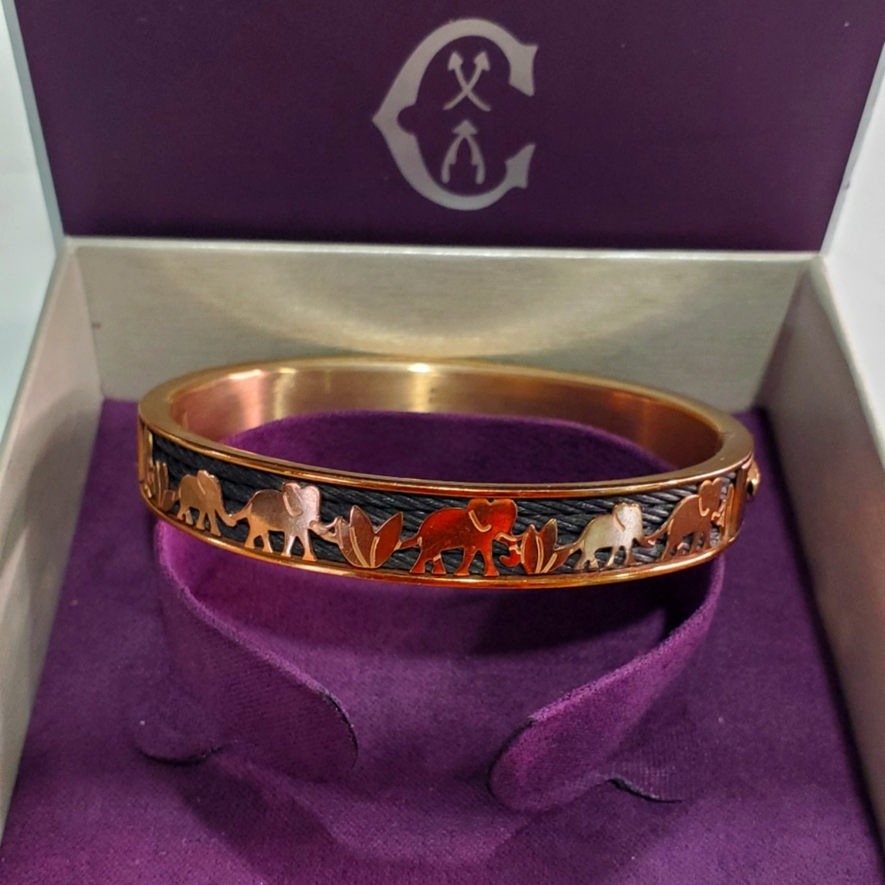Charriol  Forever Elephant Two-Tone Bangle Bracelet 04-302-1139-18